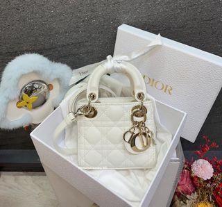 Small Lady Dior My ABCDior Bag Deep Fuchsia Cannage Lambskin