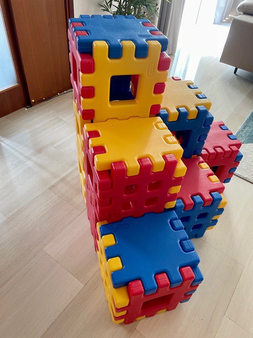 Little Tikes Big Waffle Block Set 18 pieces x2 Total 36 pieces Blue Red Yellow