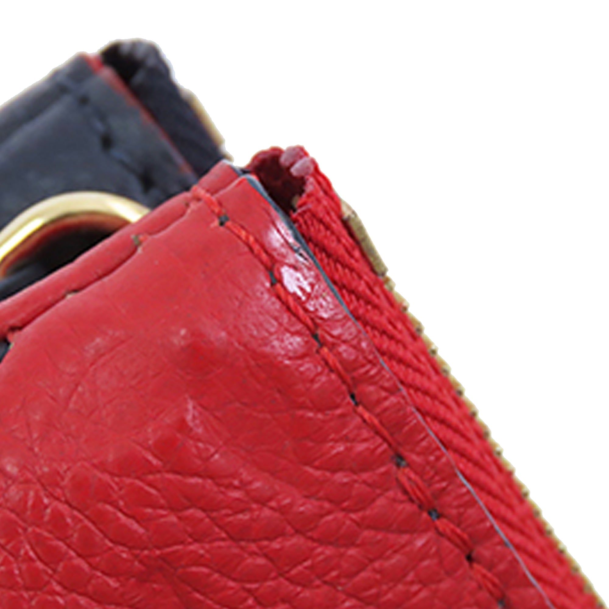 Louis Vuitton Navy and Red Monogram Empreinte Leather Double Zip Pochette Gold Hardware, Red/Blue Womens Handbag