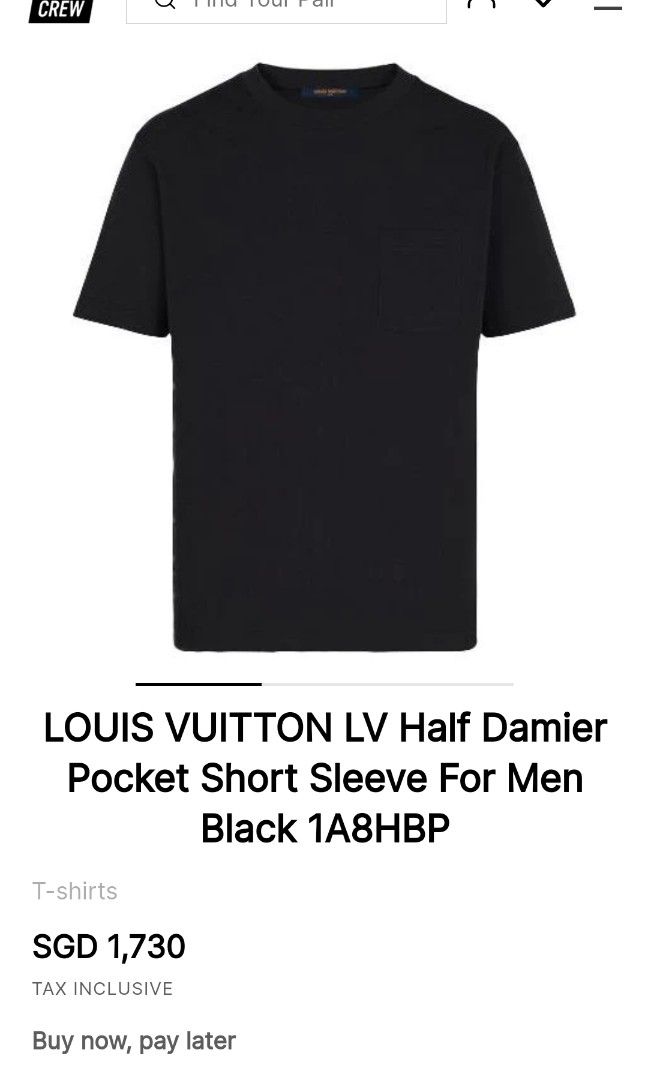 Louis Vuitton Half Damier Pocket T-Shirt 1A7XDY, Blue, XL