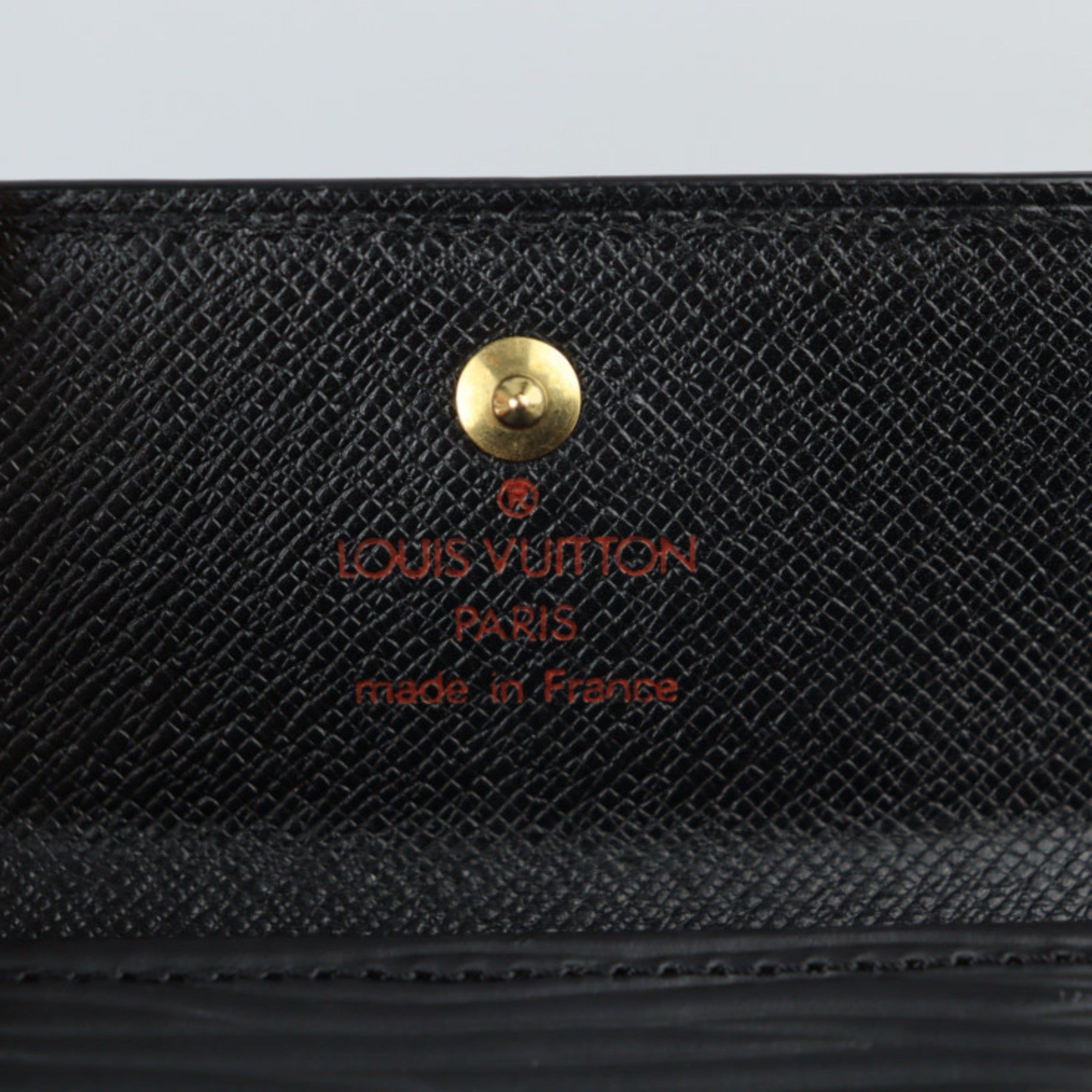 LOUIS VUITTON Ludlow Coin Case M63302 Epi Leather Noir Black 2 Fold W Hook  Purse Card