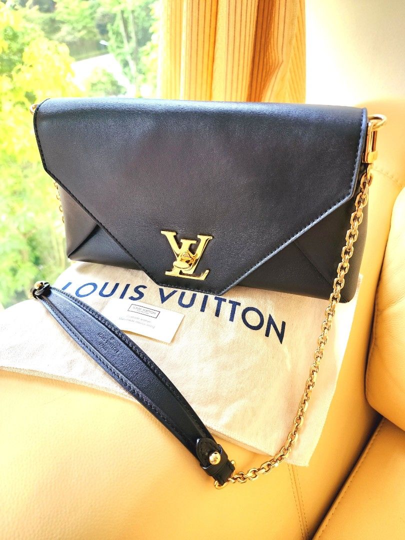 Louis Vuitton LV Black Leather Gold Chain Shoulder Sling Bag Women s Fashion Bags Wallets Shoulder Bags on Carousell