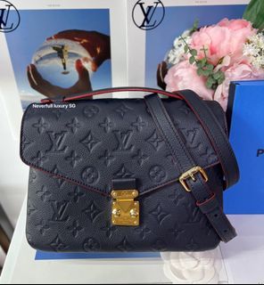 LNIB LV Pochette Metis Navy Empreinte Leather GHW, Luxury, Bags