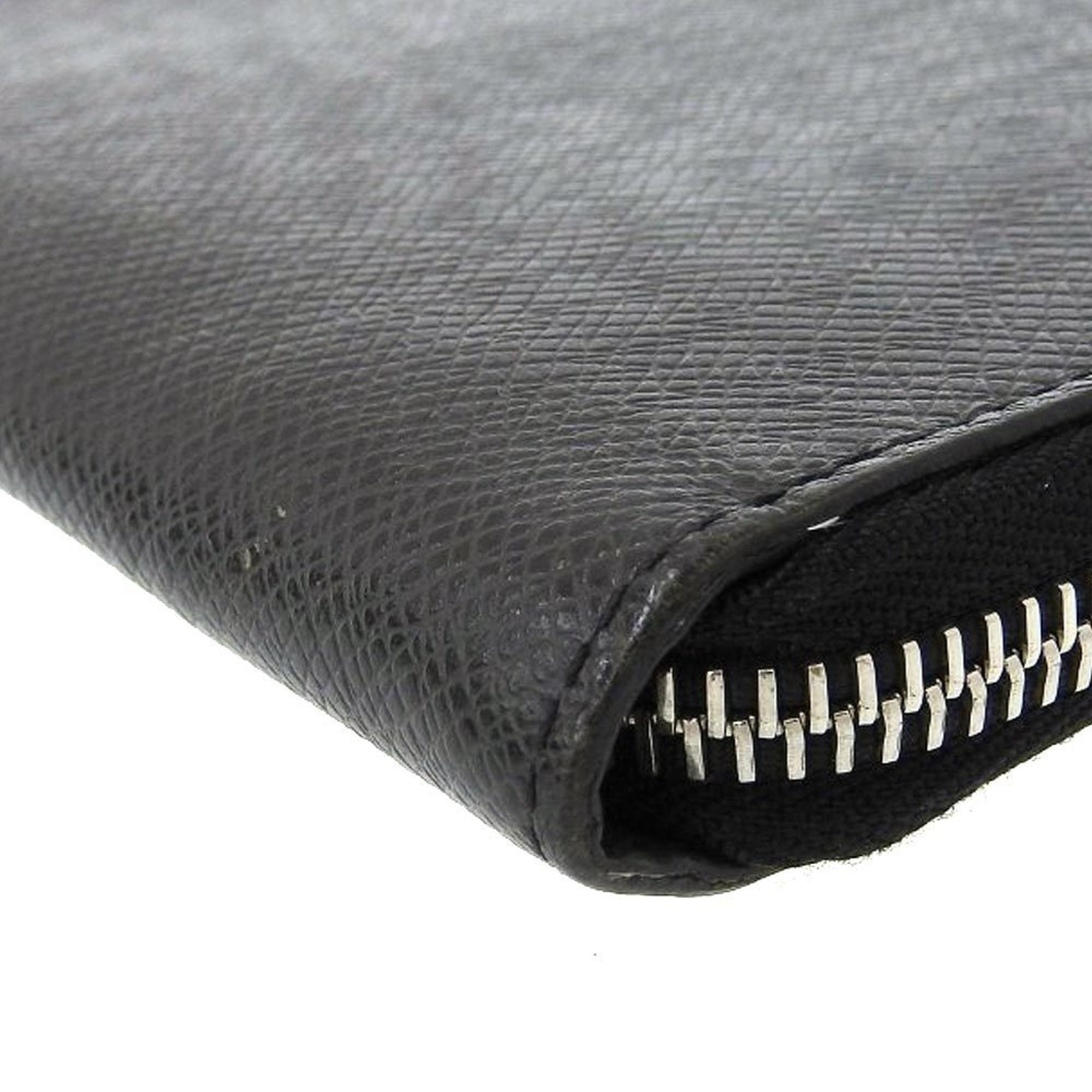 Louis Vuitton Zippy Vertical Taiga Long Wallet Black
