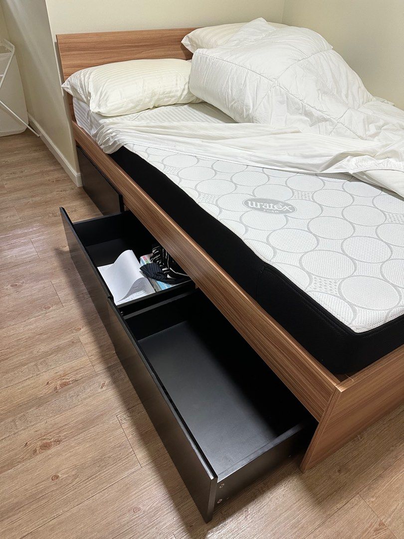 MANDAUE FOAM Double size Bed with storage on Carousell