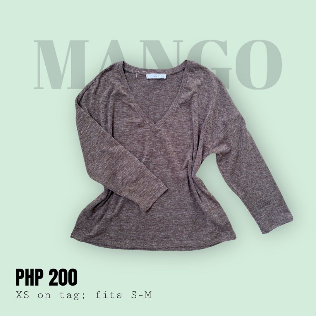 MANGO Brown Pullover (Category: Longsleeves) located in Las Pinas. Submitted by shop.primavera_ (Listing ID 1248422614, Image 1). Description: Basic brown sweater. XS on tag but fits up to M. B: 36-38”.