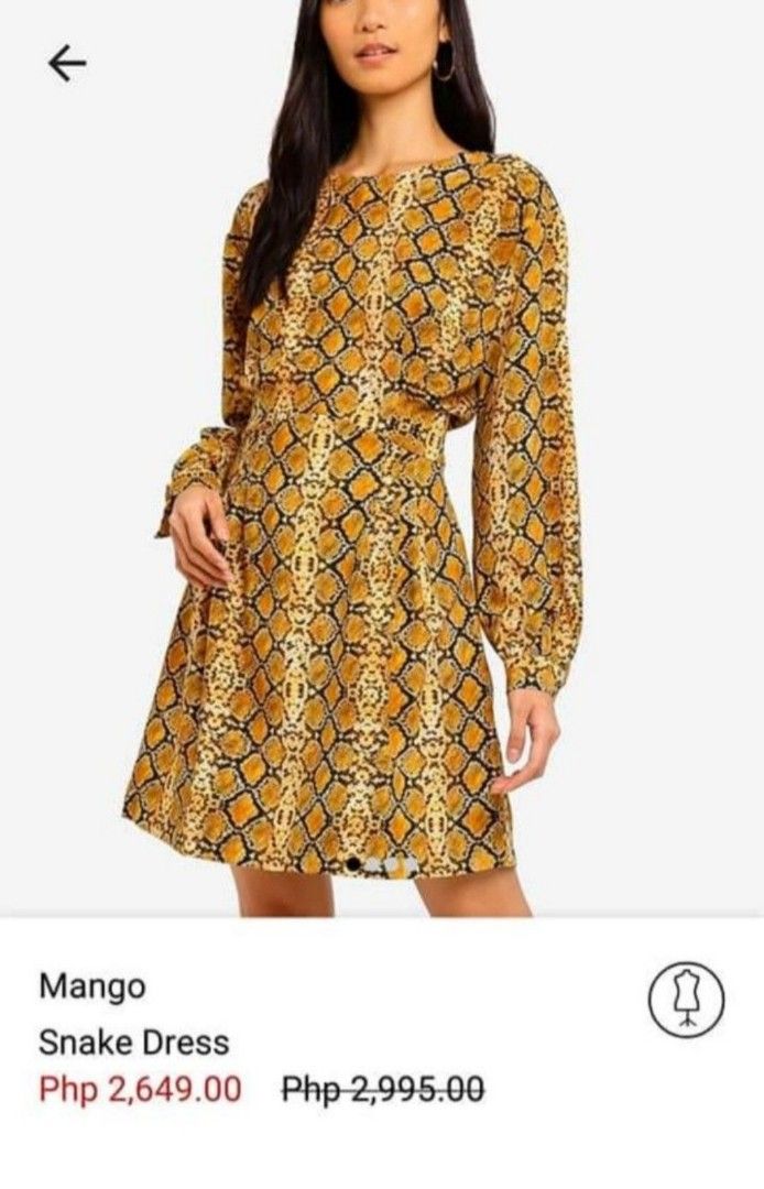 Mango snake dress Women s Fashion Dresses Sets Dresses on Carousell