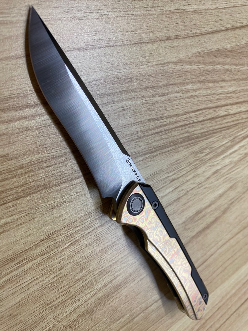 Maxace Kestrel M390 Mokume Gane handle knife - limited edition ...