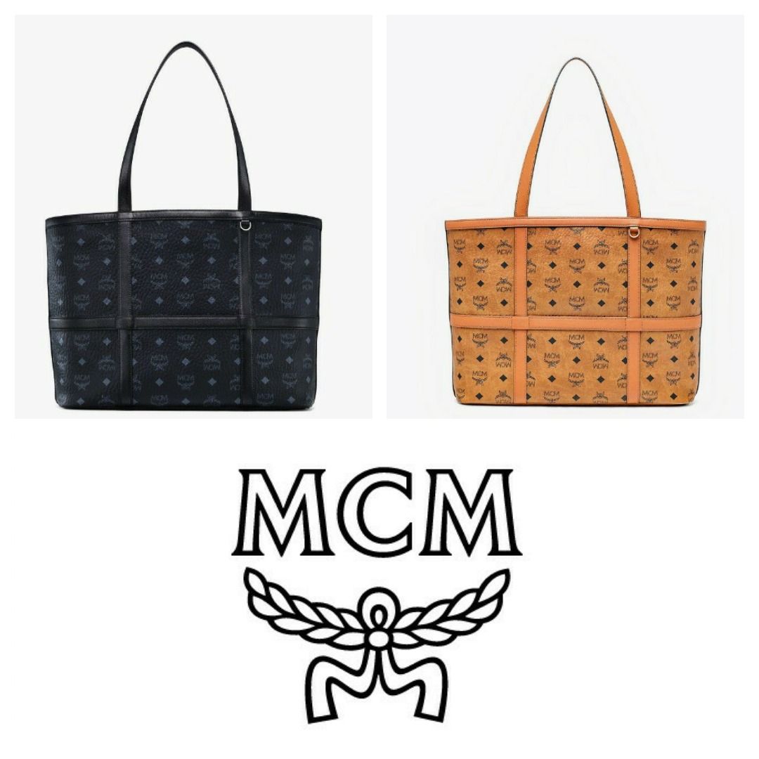 MCM Aren Medium Shopper Tote in Visetos Women s Fashion Bags