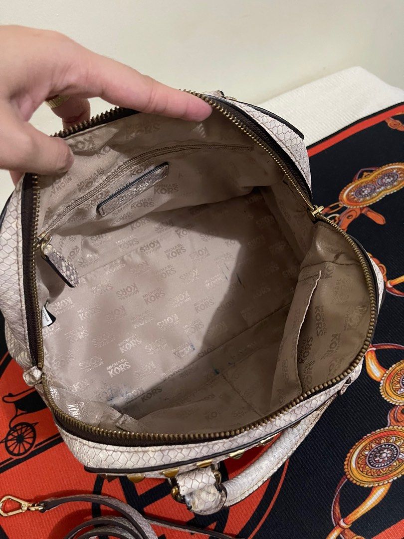 Michael kors python backpack top