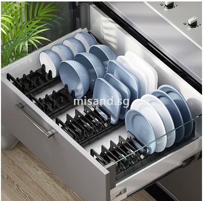 MS Adjustable Plate Bowl Rack Dish Rack Storage Drawer Dinnerware Retractable HolderPT1305 Furniture Home Living Bathroom Kitchen Fixtures on Carousell