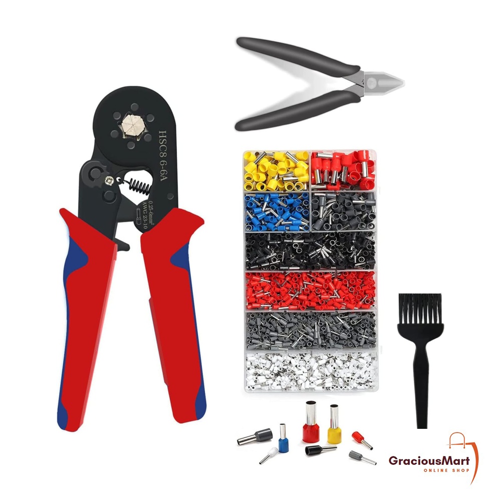 MTHKLO Ferrule Crimping Tool Kit with Brush,Wire Cutter Plier&Mini Wire ...