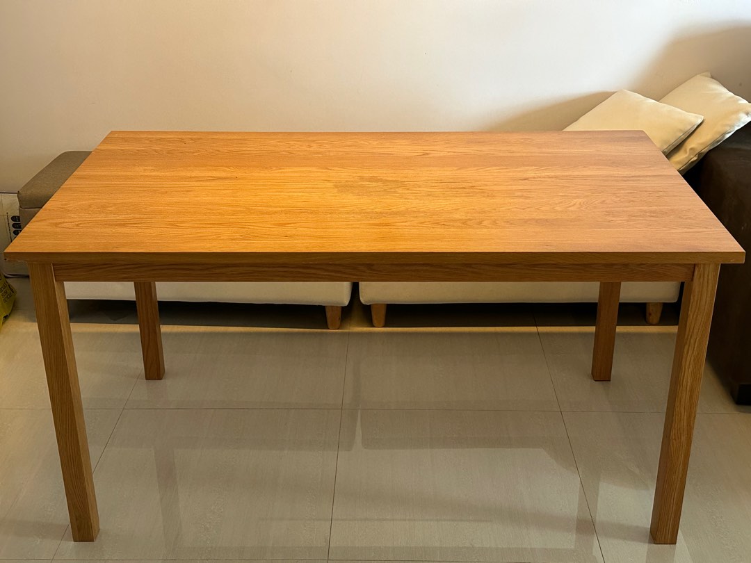 Muji Oak Table 140cm, Furniture & Home Living, Furniture, Tables & Sets