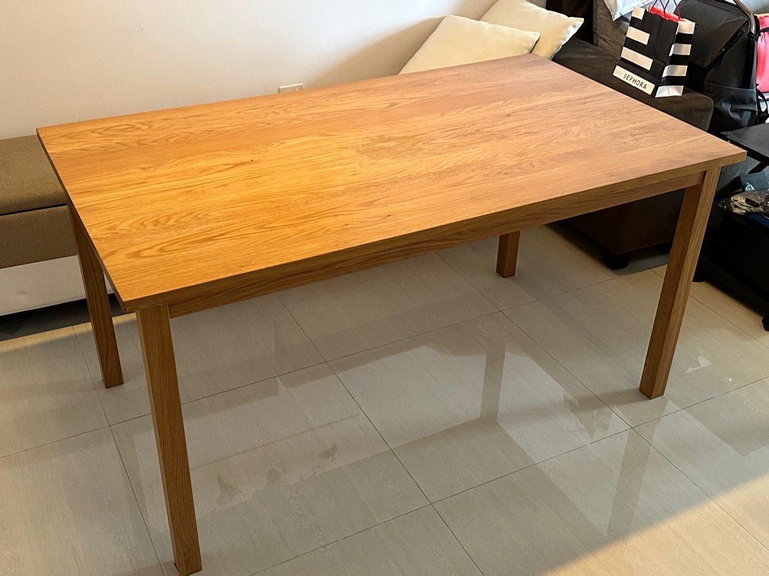 Muji Oak Table 140cm, Furniture & Home Living, Furniture, Tables & Sets