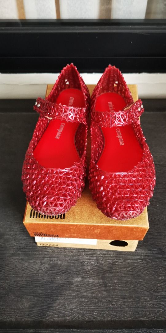 Must Sell 12 Cheap Original Melissa Red Sandals Shoes Girls Like New Babies Kids Babies Kids Fashion on Carousell