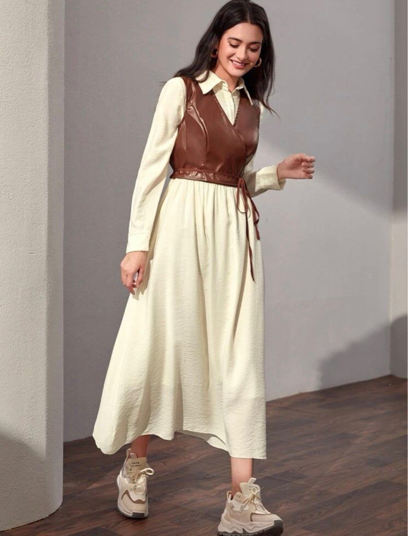 Neck Belted Tank Top with Shirt Dress, Women's Fashion, Dresses u0026 Sets,  Sets or Coordinates on Carousell
