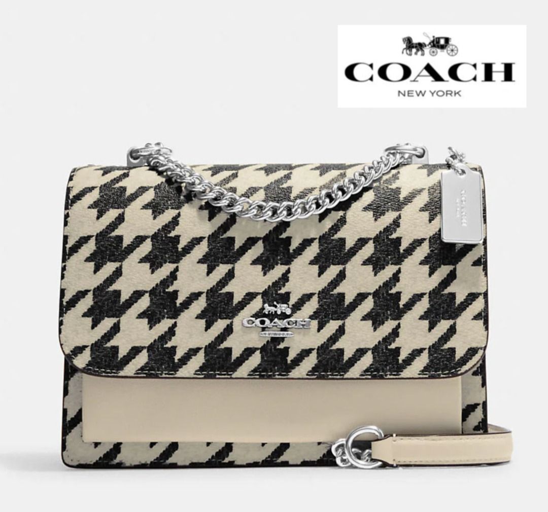 Black and white best sale checkered coach purse