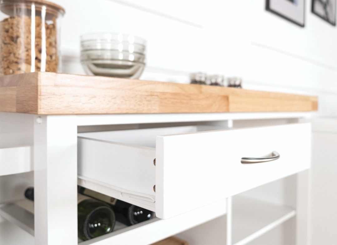 [New] Kitchen Cart, Kitchen Trolley, Portable Solid Wood