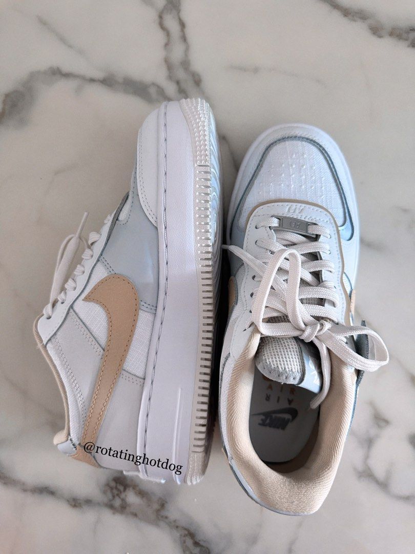Nike Air Force 1 Shadow White Tan Women s Fashion Footwear