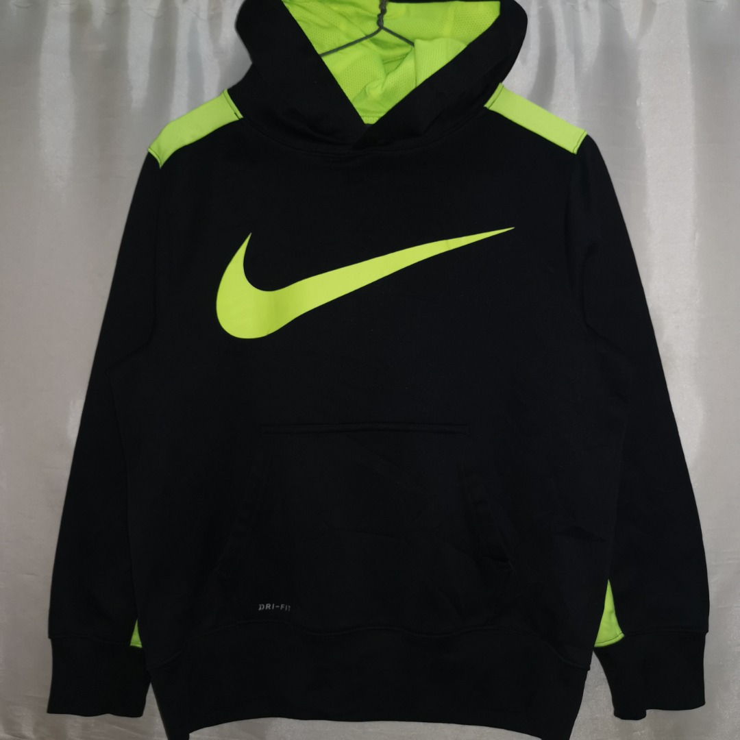 Neon green and black sales nike hoodie