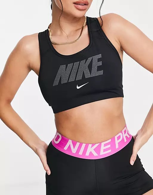 Nike Swoosh Sports Bra, Women's Fashion, Activewear on Carousell