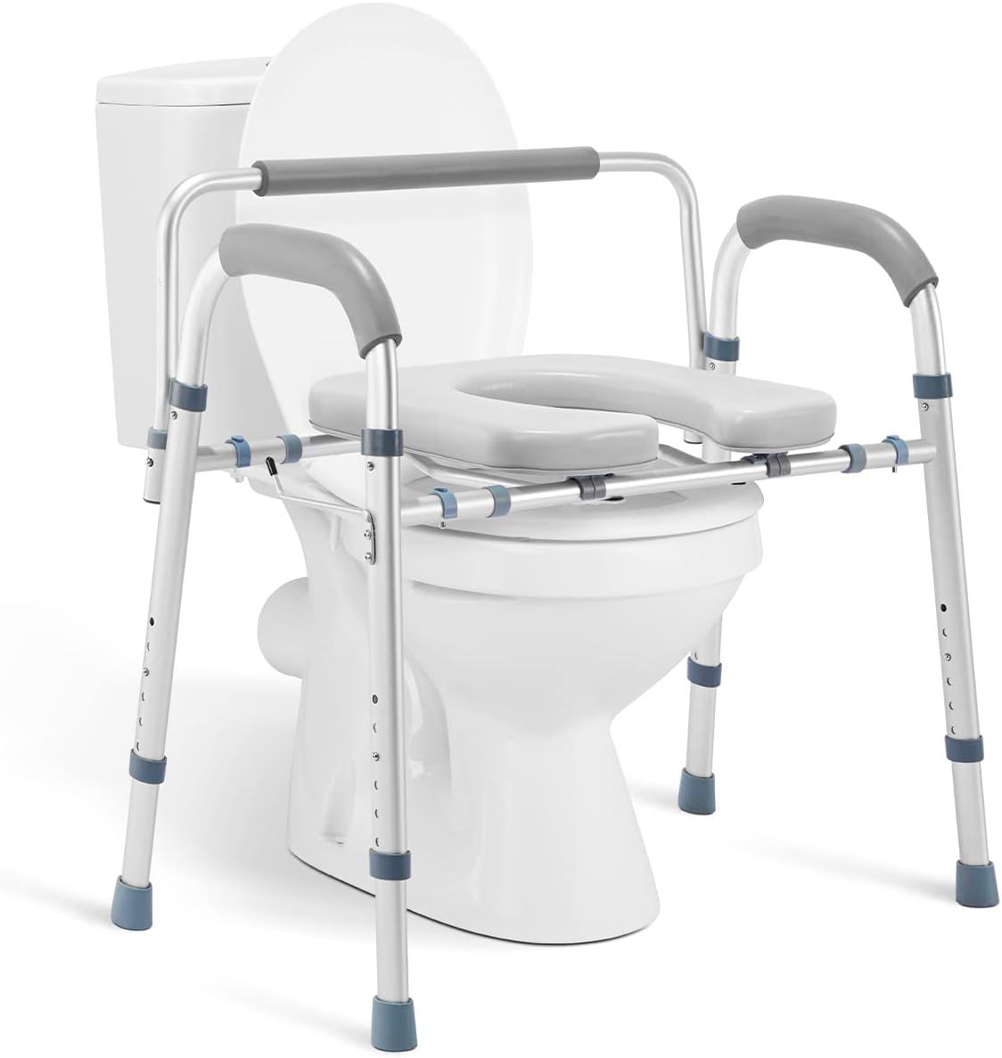 OasisSpace Stand Alone Raised Toilet Seat 500lbs Adjustable Toilet