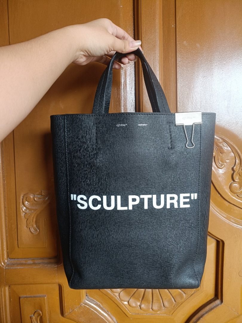 Off white sculpture tote bag clearance