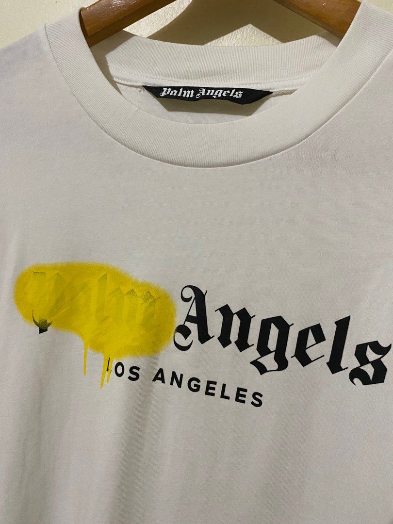 Camiseta Palm Angels Los Angeles Sprayed White Yellow