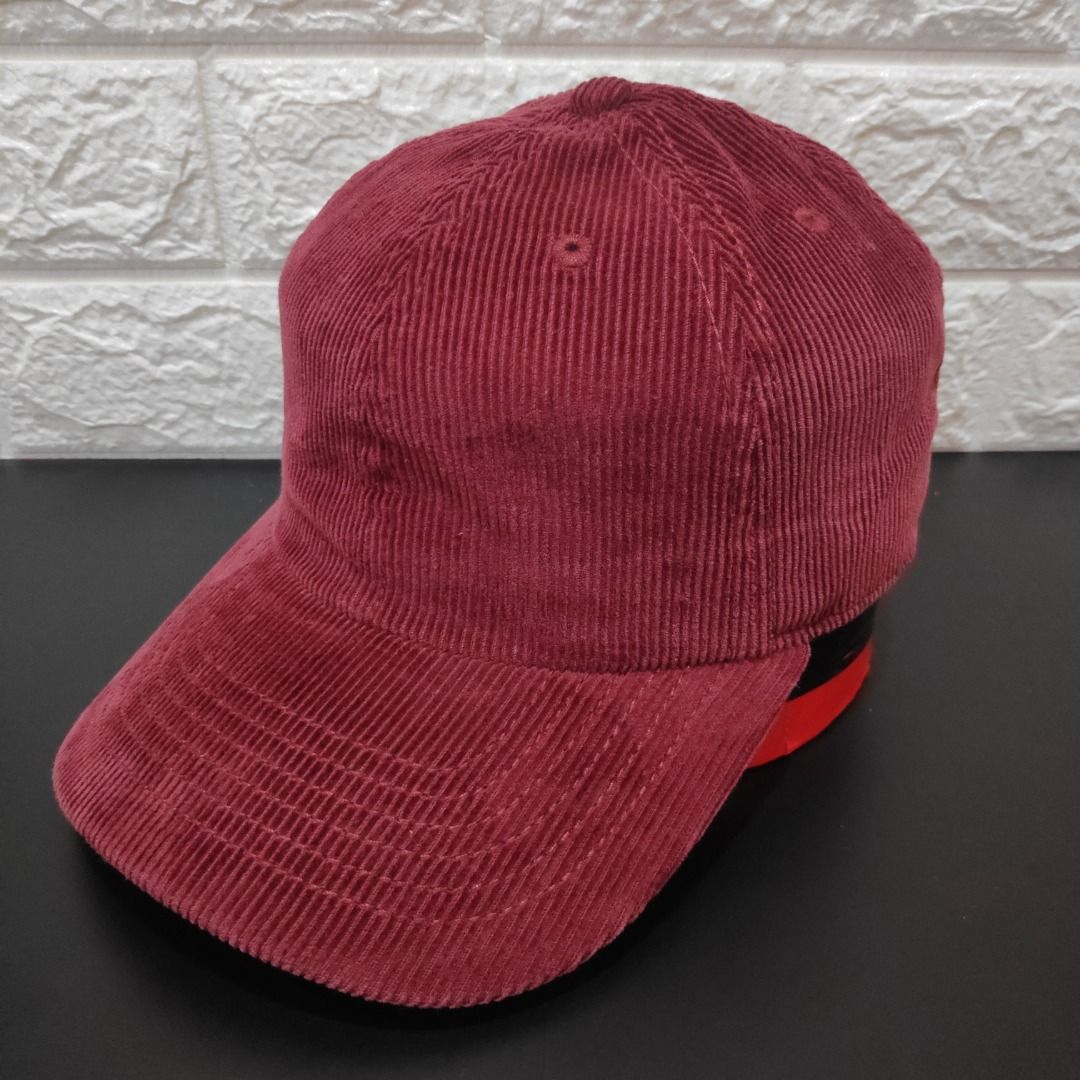 PLAIN Corduroy Cap Maroon, Men's Fashion, Watches & Accessories, Cap