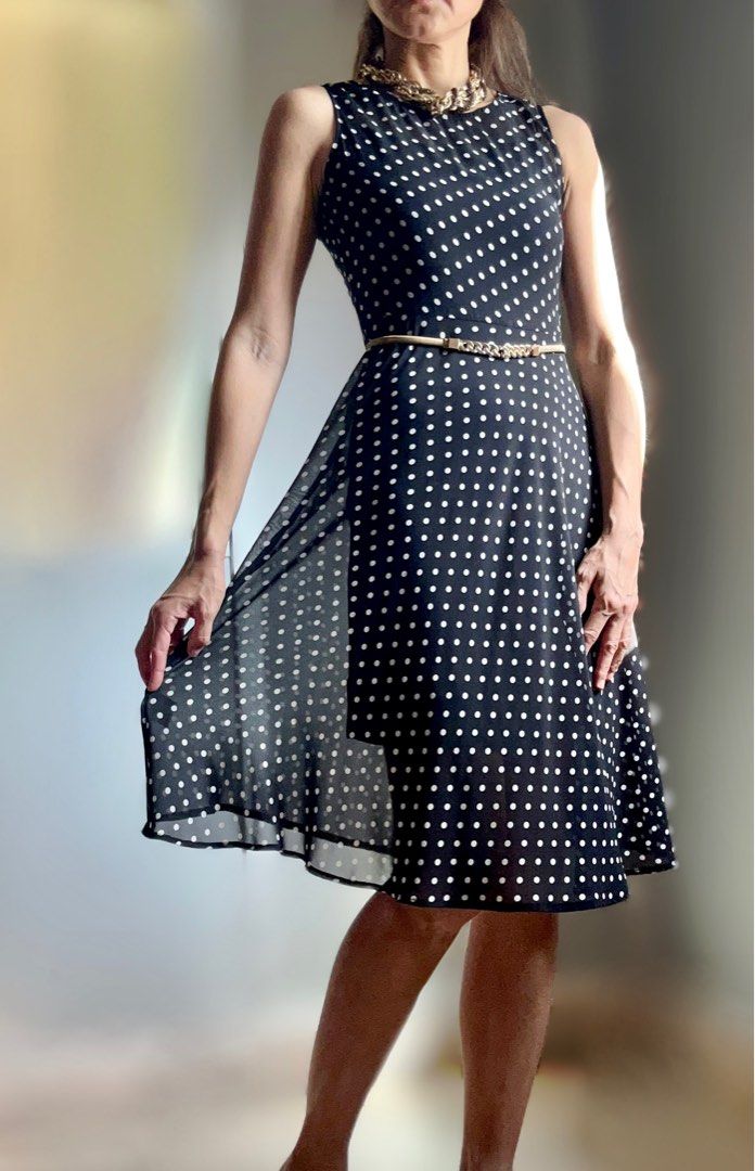 Chiffon polka dot dress cheap