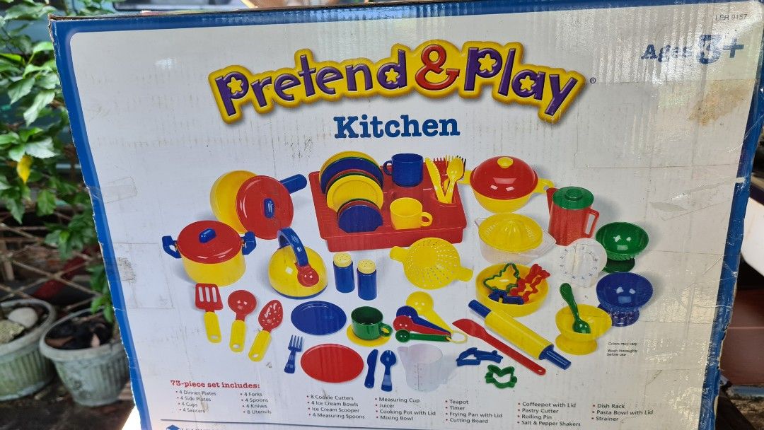 Pretend and Play kitchen set (Category: Infant Playtime) located in Quezon City. Submitted by bigmomeh (Listing ID 1248431190, Image 3). Description: Bought this in HK worth 1,500 pesos. Some are missing like utensils. Well played by my daughter 8 years ago..