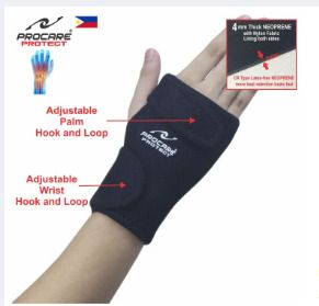 PROCARE PROTECT #1035R Hand and Wrist Splint Brace with Metal Support, Right Hand (Black)