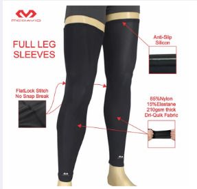 RainOrShine #MD52 Compression Full Leg Sleeves EXTRA LONG, Top Anti-Slip Dri-Fit Fabric Unisex PAIR (2pcs)