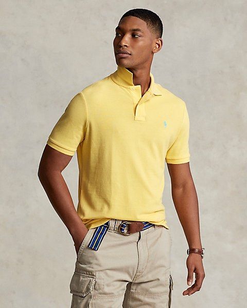 RALPH LAUREN Classic Mesh Poloshirt Pastel Yellow Men s Fashion
