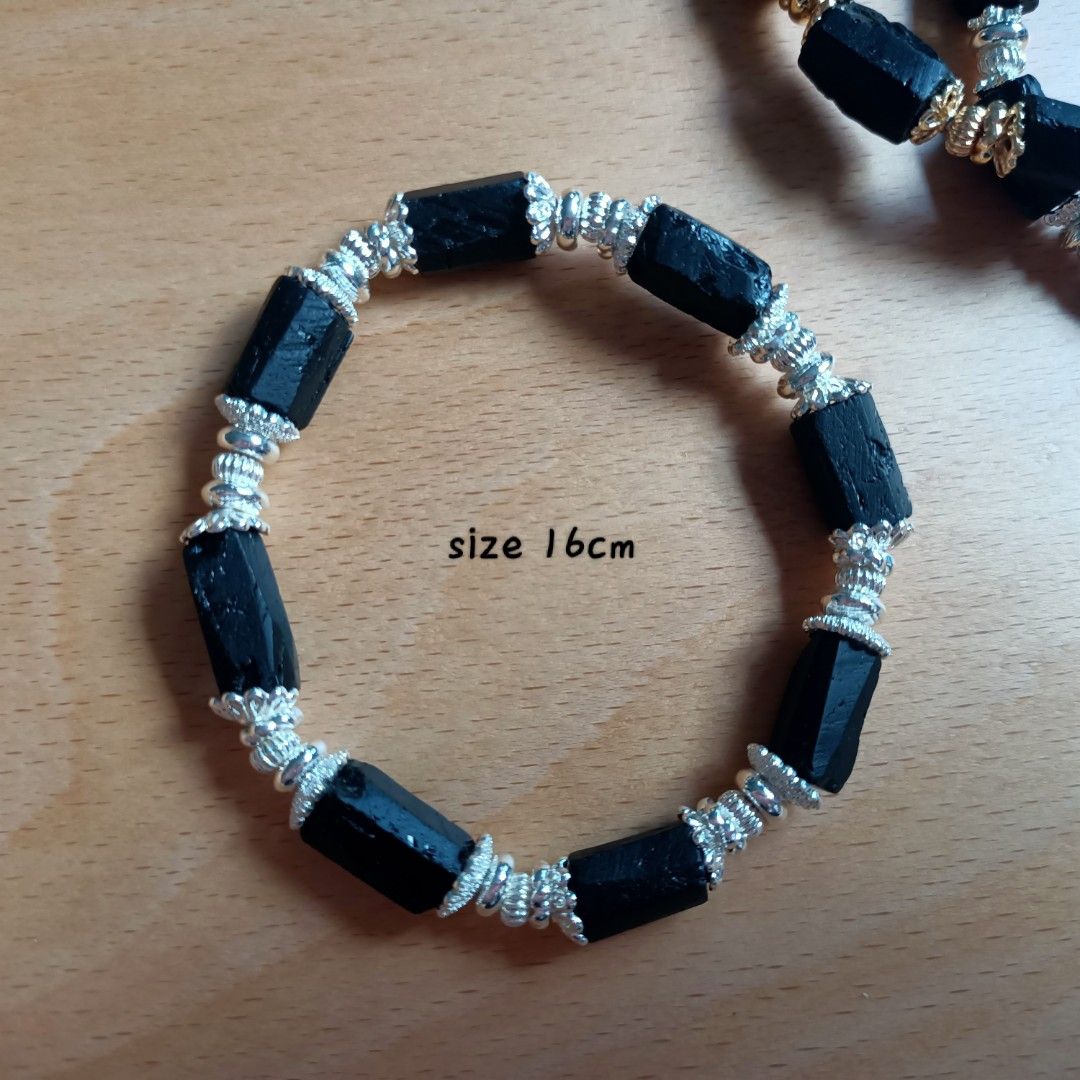 Raw Black Tourmaline Bracelet for Protection Women s