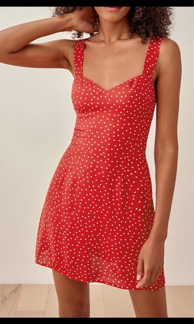 Reformation red sale polka dot dress