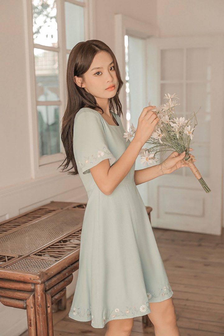 Embroidered discount skater dress