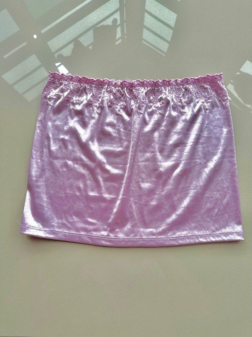 Satin Baby Pink Tube Top, Women's Fashion, Tops, Sleeveless on Carousell