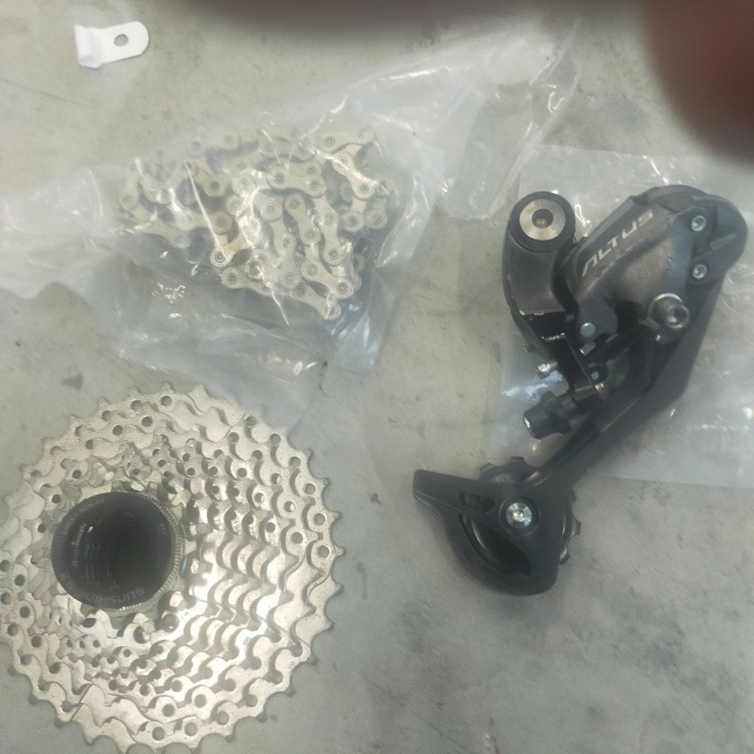 Shimano Altus 9 speed groupset Sports Equipment Bicycles Parts