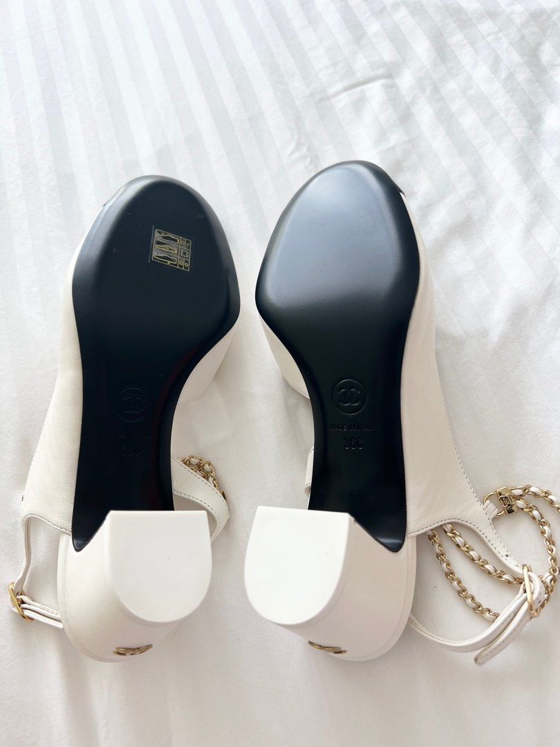 Size36 original$2k chanel classic sling back leather heels