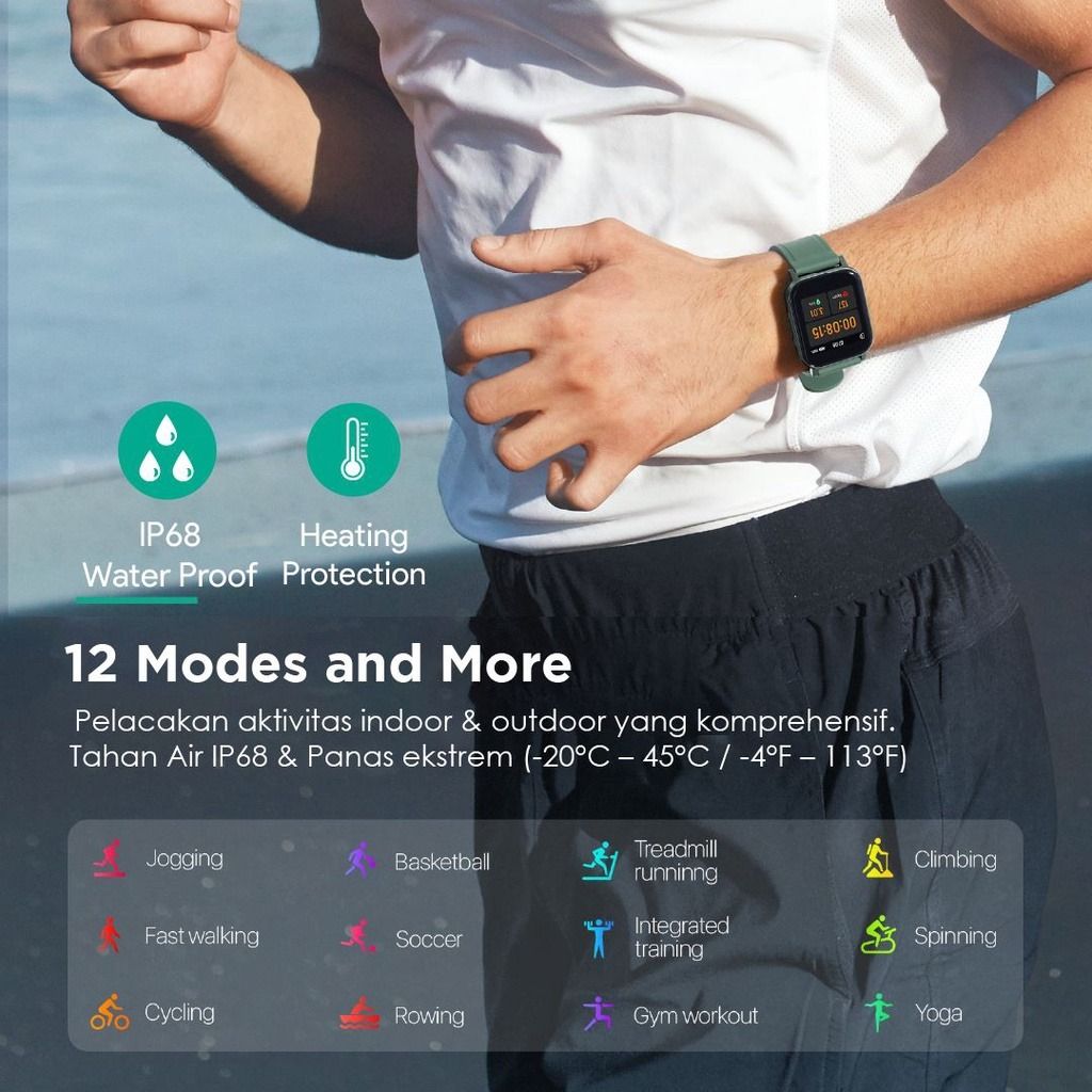 Smartwatch Aukey Fitnes Tracker 12 Activity Mirip Apple Watch on Carousell