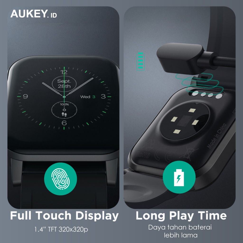 Smartwatch Aukey Fitnes Tracker 12 Activity Mirip Apple Watch on Carousell
