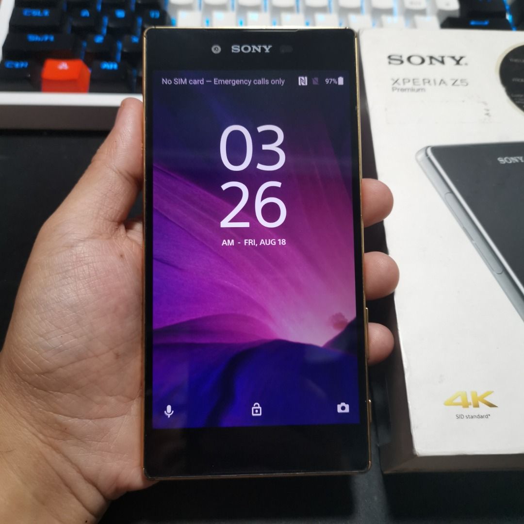 SONY Xperia Z5 Premium E6853 | Item Code: 04387 (Category: Sony) located in Caloocan City. Submitted by christian.montalban (Listing ID 1248451379, Image 1). Description: SONY Xperia Z5 Premium E6853 | Item Code: 04387 COLLECTIBLE PHONE Price: P5,099.00 Color: Gold 32GB ROM | 3GB RAM 5.5" IPS LCD Display 3,430 mAh Li-Ion Non-Removable Battery OS: Android 7.1.1 Package: Unit, Manual, and Box Only.