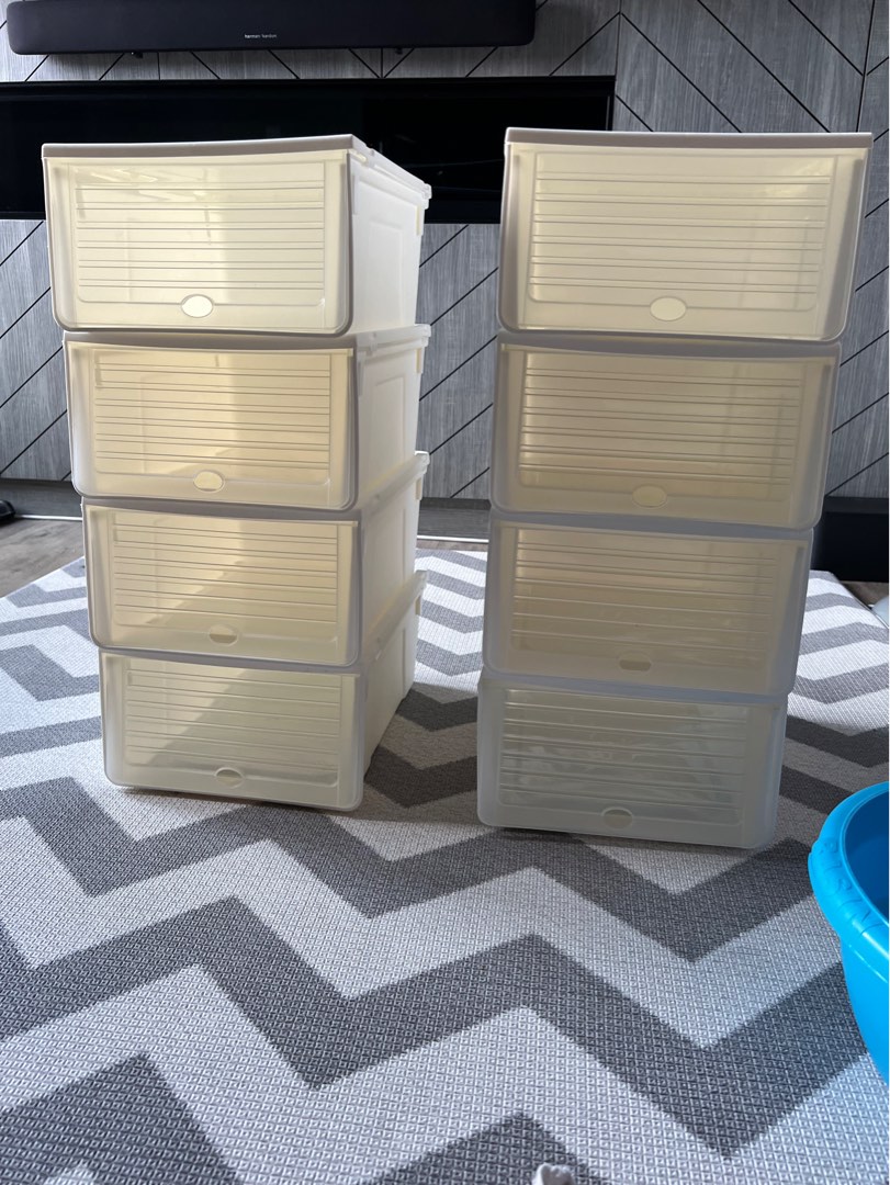 Stackable Sliding Lid Shoe Box, Furniture & Home Living, Home ...