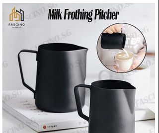 MHW-3BOMBER 600ml Milk Frothing Pitcher 3.0 Stainless Steel Steaming  Pitcher Jug and Thermometer Professional Latte Art Tools
