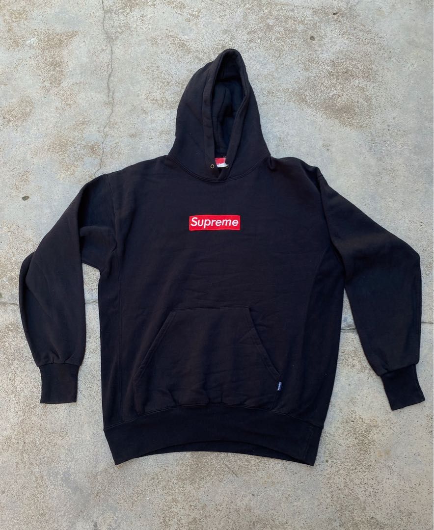 Supreme box logo hoodie black red store