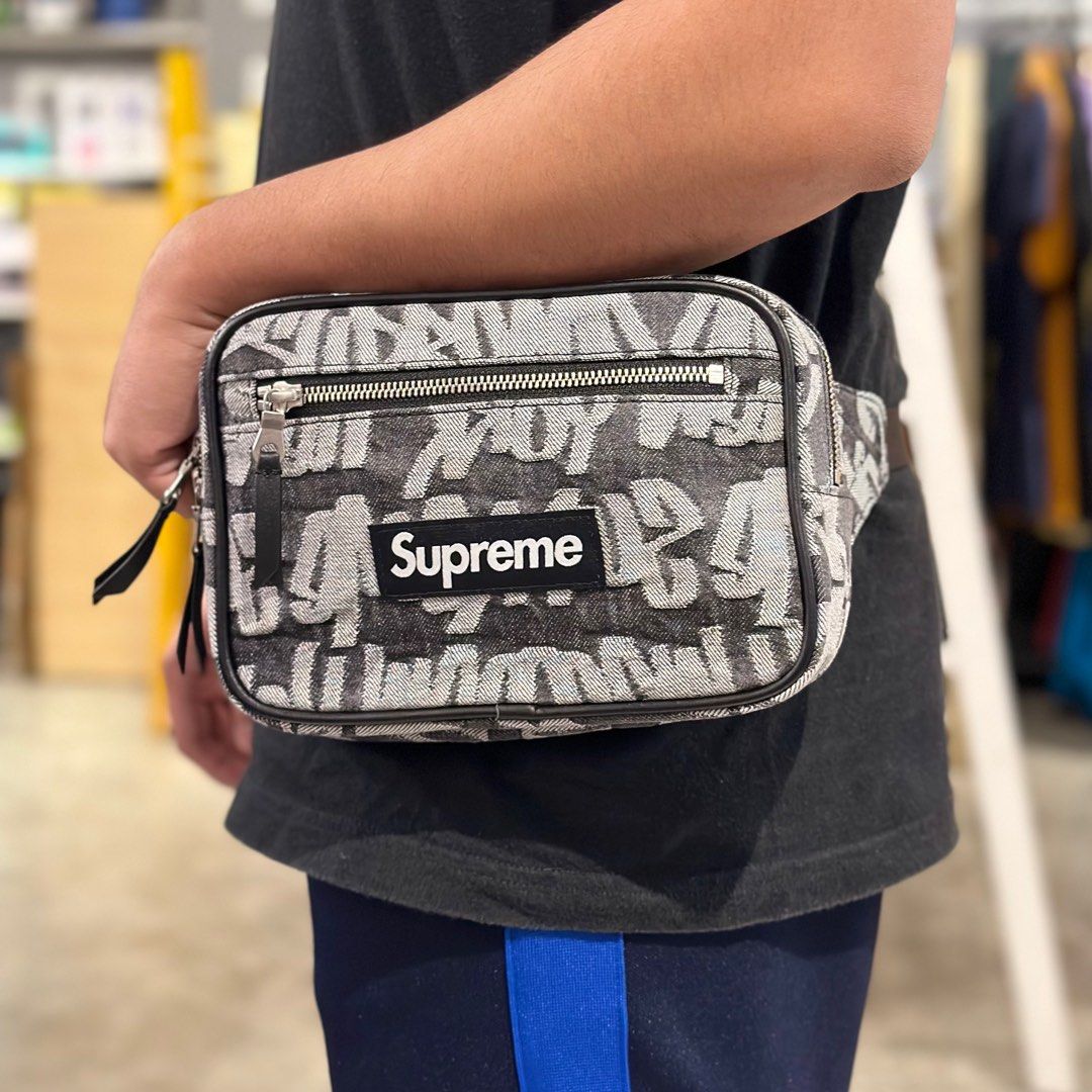 Supreme Fat Tip Jacquard Denim Waist Bag, Men's Fashion, Bags