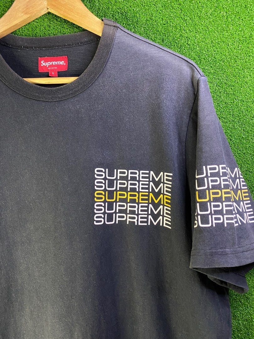 Supreme stack logo tee Men s Fashion Tops Sets Tshirts Polo