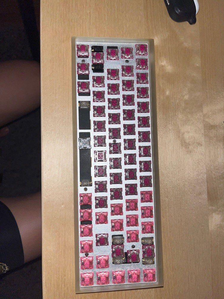 TOFU 65 ACRYLIC (Category: Computer Keyboard) located in Las Pinas. Submitted by PeterPan21 (Listing ID 1248452907, Image 1). Description: TOFU 65 Heavily used what u see is what u get Issue: “ and ‘ key sometimes does not register, spacebar stabs loose and missing 2 screws on weighted brass plate.