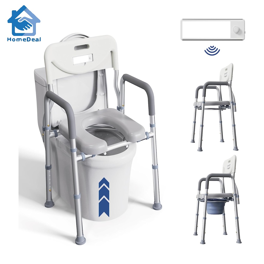 Toilet Seat Riser with Handles for Senior, Raised Toilet Chair with ...